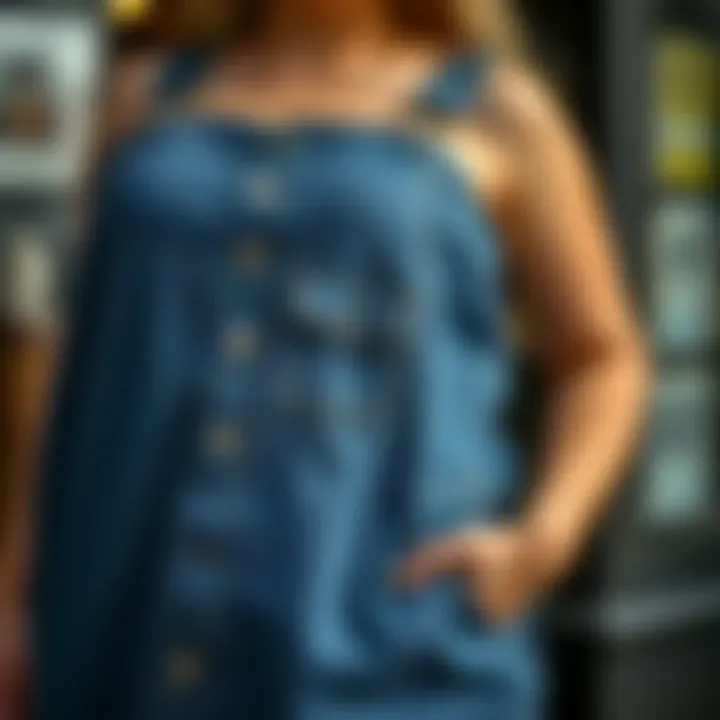 Diverse fabric choices for plus size denim pinafores