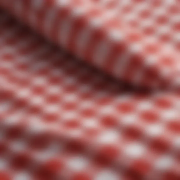 Close-up of gingham fabric showcasing texture and pattern