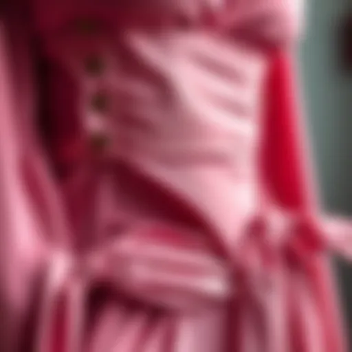 Elegant Fabric and Design Close-up of a beautifully designed wrap waist trainer showcasing its unique fabric and fastenings.