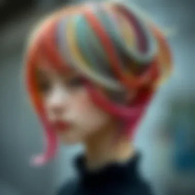 Close-up of ponyo hair with unique color patterns