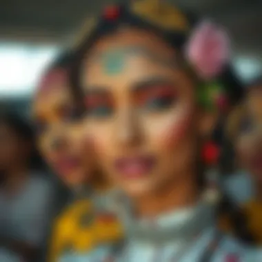 An artistic representation of diverse cultural makeup styles