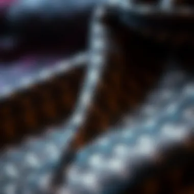 Textural Details in Punk Lingerie Fabric Close-up of unique fabric textures used in punk lingerie.