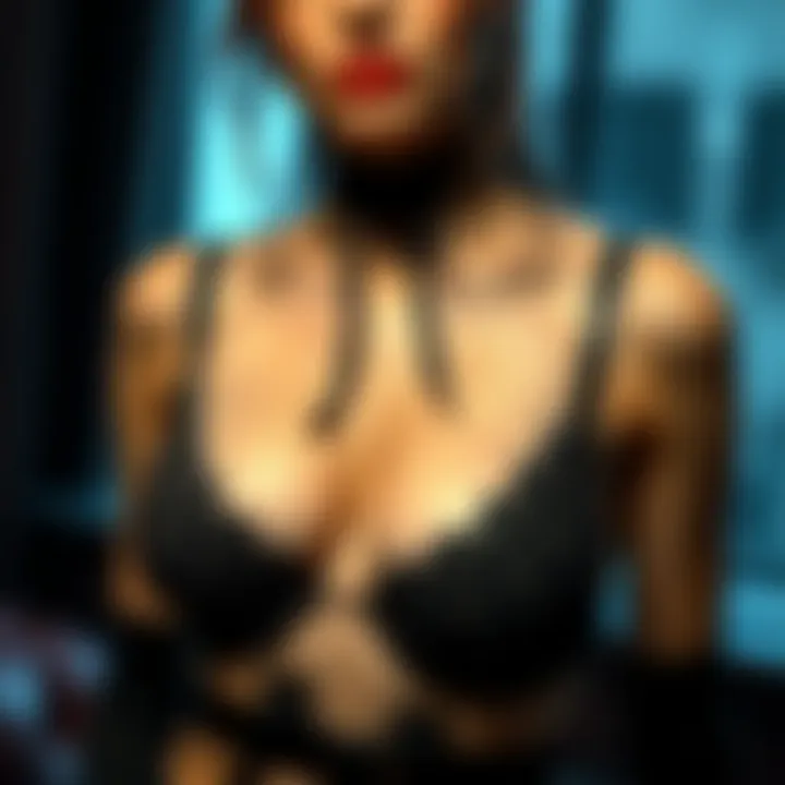 Punk Lingerie Set: A Blend of Leather and Lace A striking punk lingerie set featuring leather and lace elements.