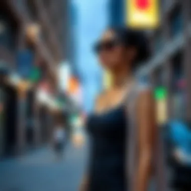 Stylish Urban Look with Bodycon Dress Model styled in a ruched mesh bodycon dress with complementary accessories in an urban setting