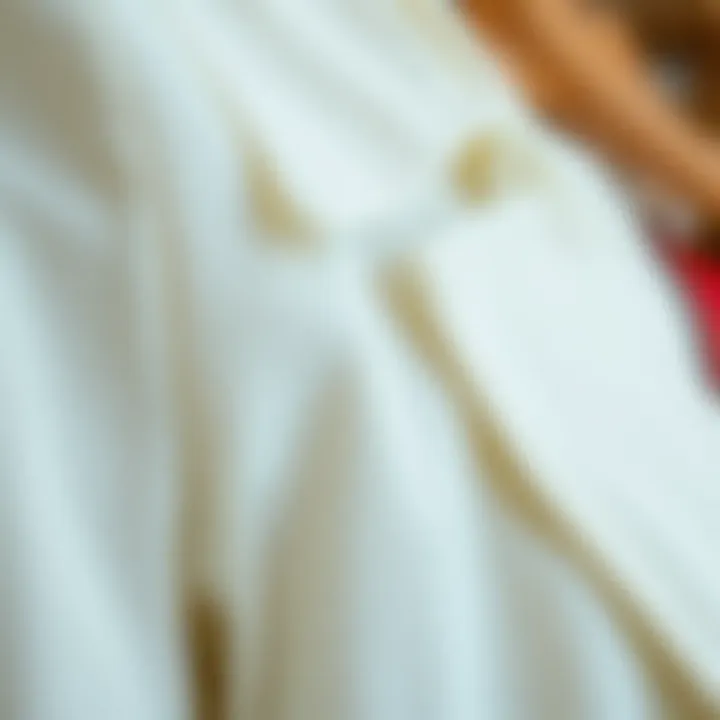 Fabric Detail of Short Sleeve Blazer Close-up of fabric texture used in short sleeve blazers