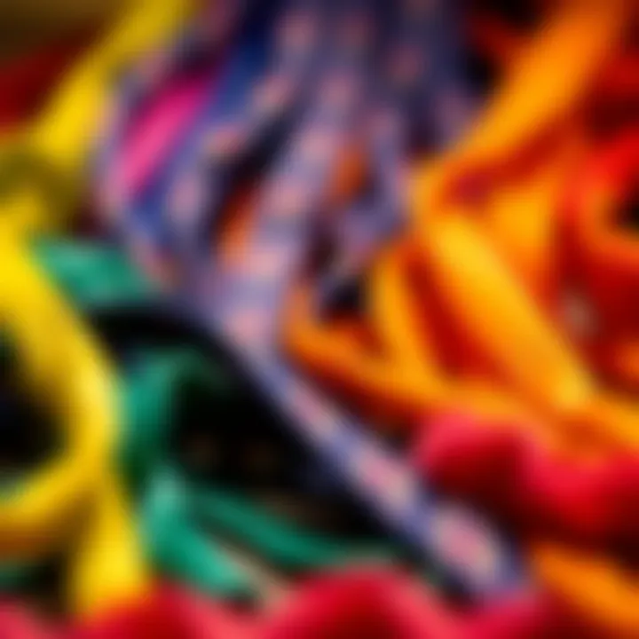 A Palette of Luxury: Colorful Silk Shoelaces Variety of colorful silk shoelaces displayed in an artistic manner