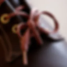 Luxurious texture of silk shoelaces showcasing their elegance