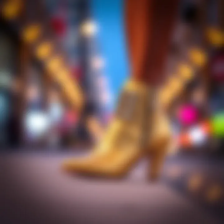 Trendy ankle boots with gold embellishments