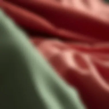 Close-up of various fabric textures for skirted sofa slipcovers