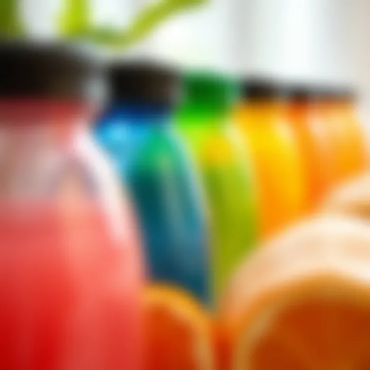 Close-up of eco-friendly materials used in juice bottles