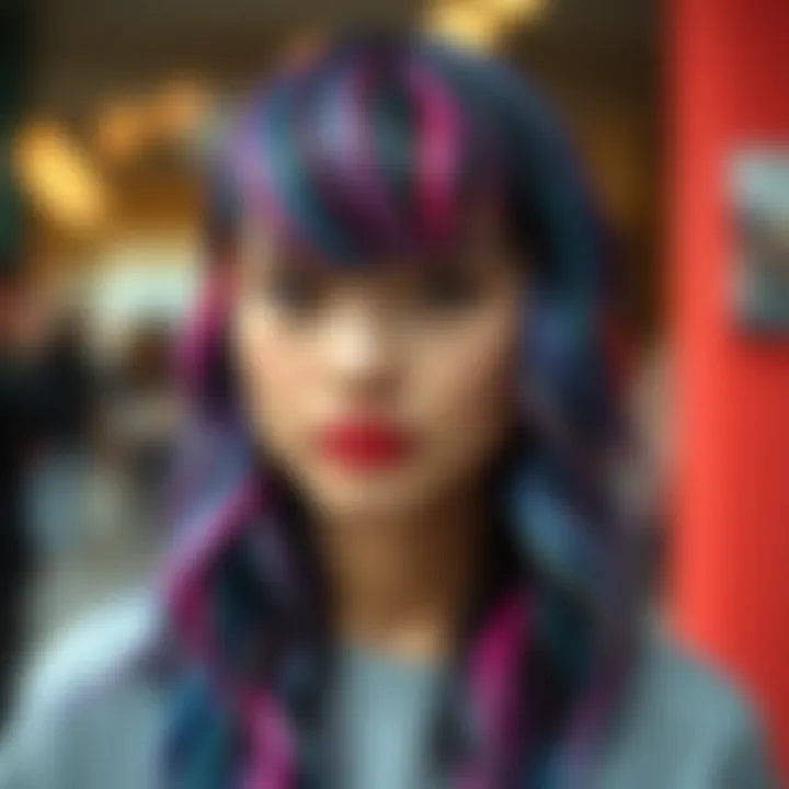 Creative hairstyles achieved using temporary dye combs