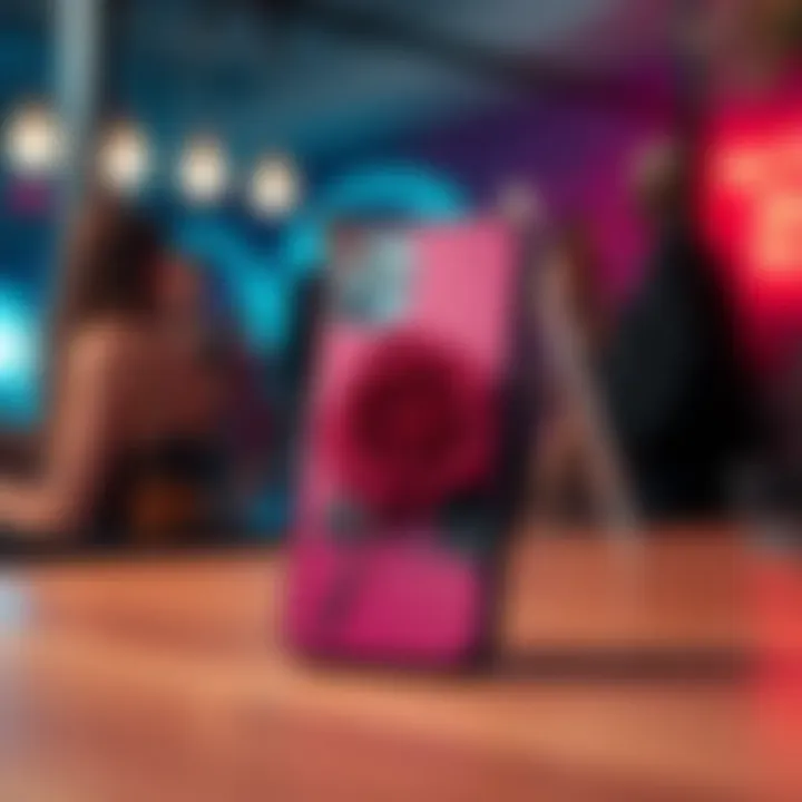 Dark rose phone case against a fashionable background