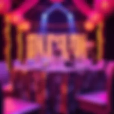 Stylish Party Setting with Disco Ball Tablecloth Stylish party setting with disco ball tablecloth enhancing the ambiance of the event