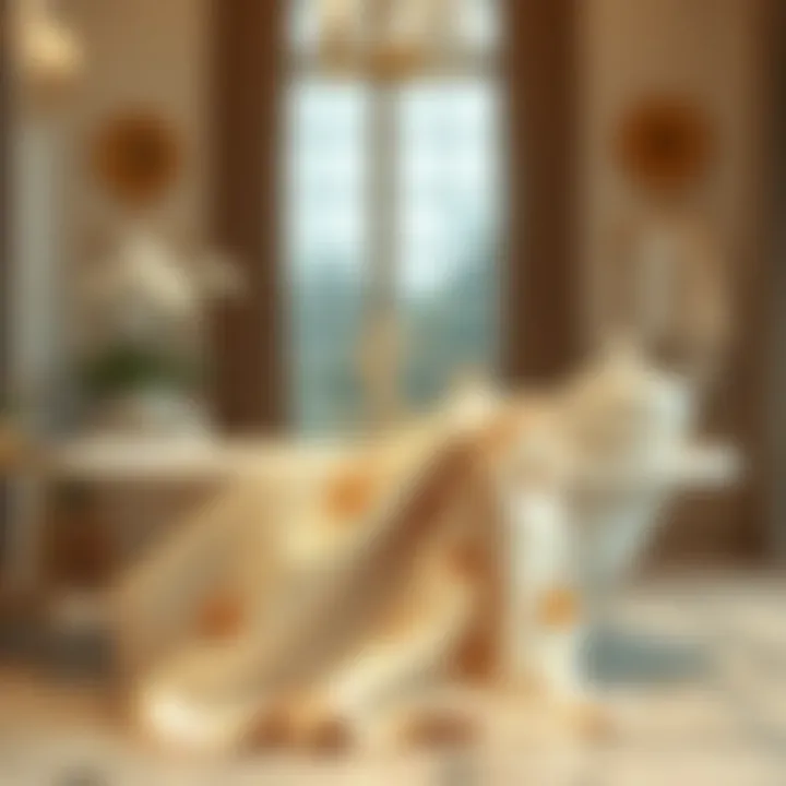 Elegant seashell bath towel draped over a luxurious bathroom setting