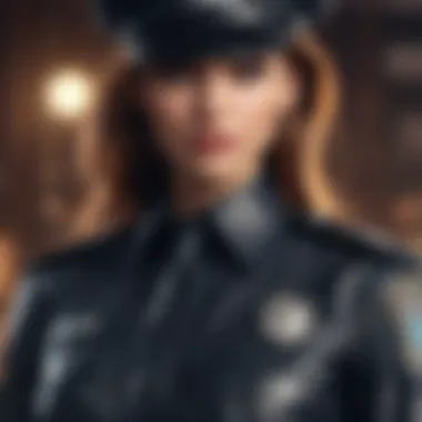 Close-up of materials used in sexy cop outfits