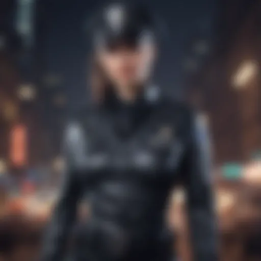 Stylish cop outfit design showcasing seductive elements