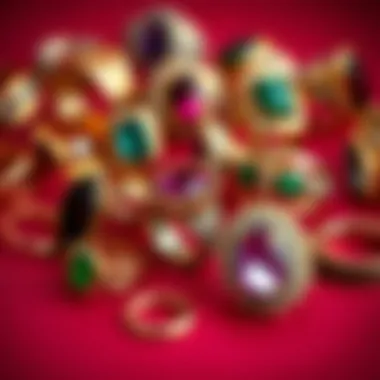 A collection of diverse sexy rings displayed artistically