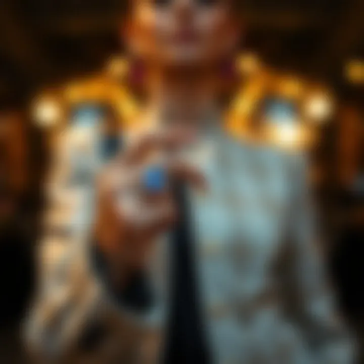 Person showcasing a sexy ring in a fashionable setting