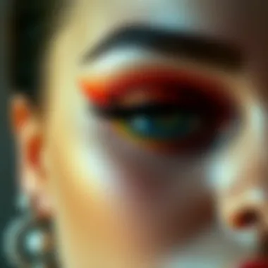 Stylish Makeup Look with Colored Lashes Stylish makeup look featuring colored lashes enhancing the overall aesthetic