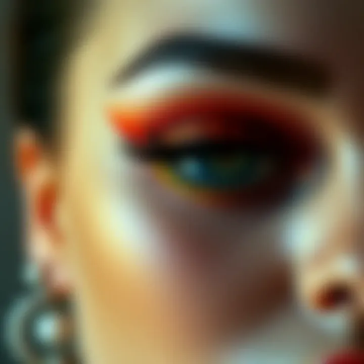 Stylish Makeup Look with Colored Lashes Stylish makeup look featuring colored lashes enhancing the overall aesthetic