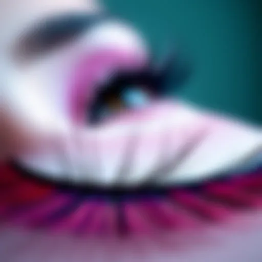 Vibrant display of colored individual lashes arranged artistically