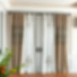 Elegant embroidered kitchen curtains in a modern kitchen setting