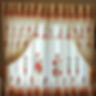 Diverse Fabric Choices for Embroidered Curtains Variety of fabric options for embroidered kitchen curtains displayed