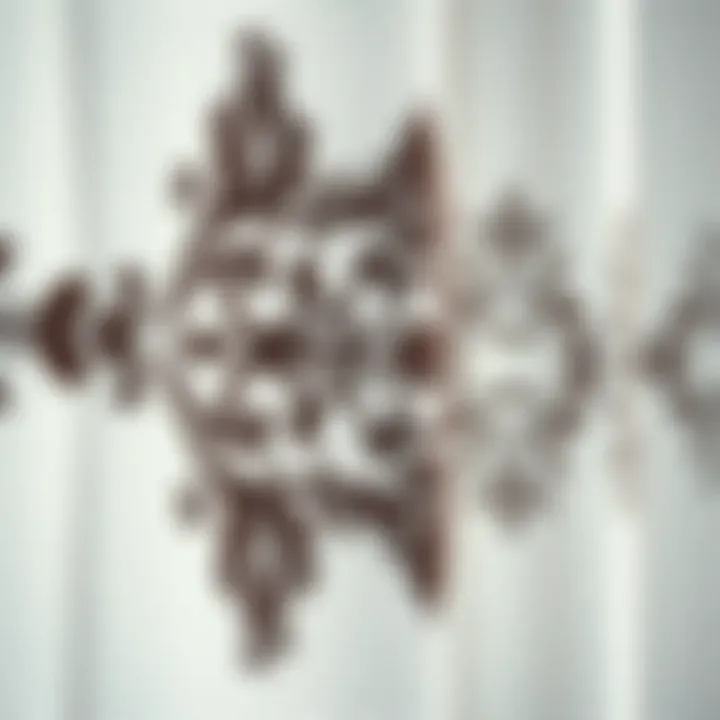 Close-Up of Intricate Embroidery Designs Close-up of intricate embroidery designs on kitchen curtains