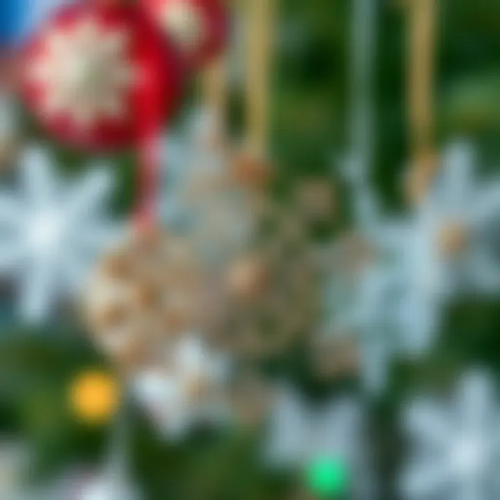 Diverse Materials Used in Crafting Unique Snowflakes Snowflakes made from various materials including fabric and metal