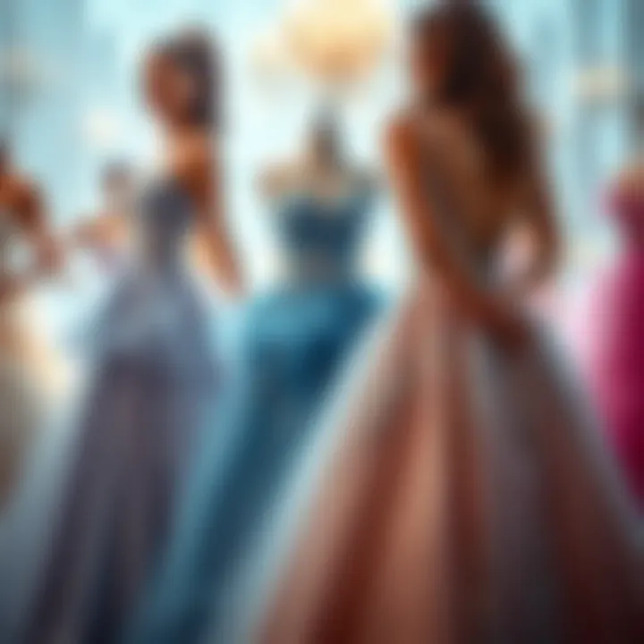 Diverse Design Variations of Prom Dresses Diverse design variations of prom dresses