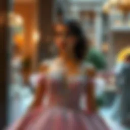 Stunning belle prom dress on display