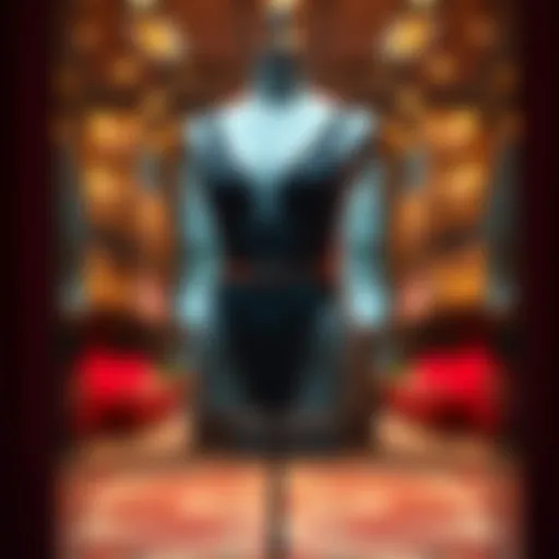 Elegant bodystocking suit displayed on a mannequin