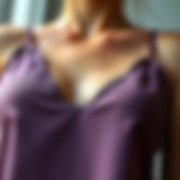 Sustainable Fabric Textures A close-up of fabric textures used in cami unitards highlighting sustainability