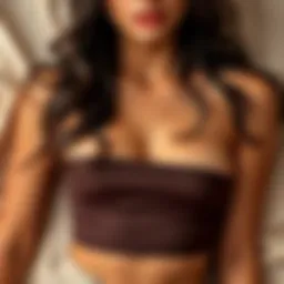 Elegant chocolate brown tube top flat lay
