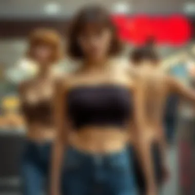The Historical Journey of Tube Tops Historical evolution of tube tops displayed