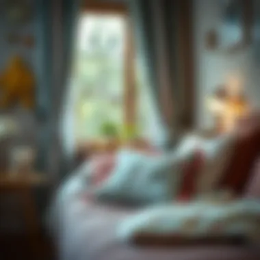 A cozy children's room featuring the Eeyore pillow as a decorative element