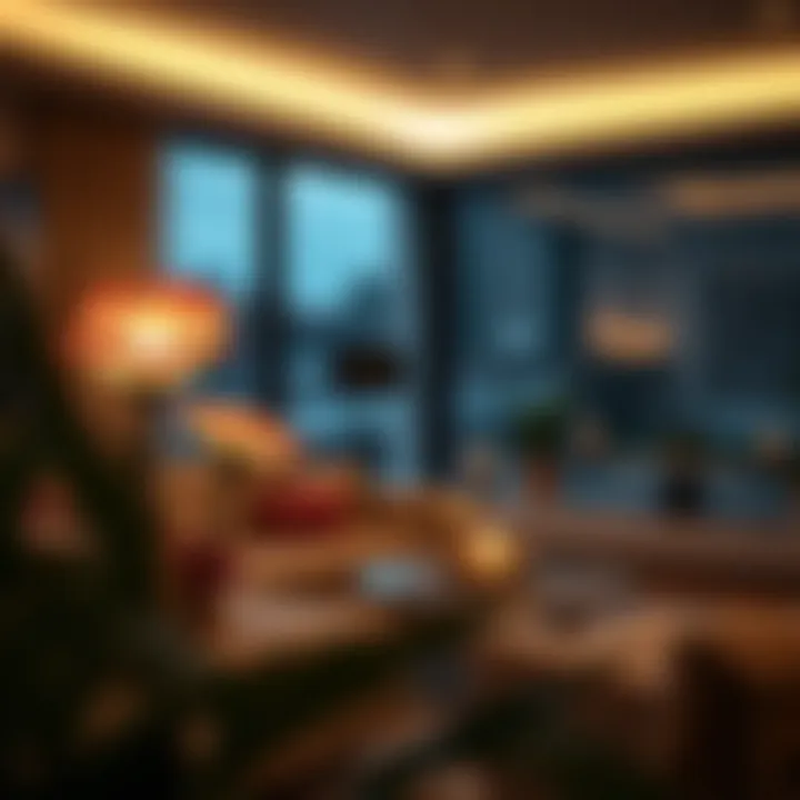 A beautifully crafted fairy flower lamp glowing softly in a cozy living room setting.