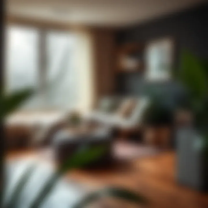 Cozy Reading Nook with Wood Grain Rug A cozy reading nook adorned with a wood grain area rug, emphasizing warmth and comfort.