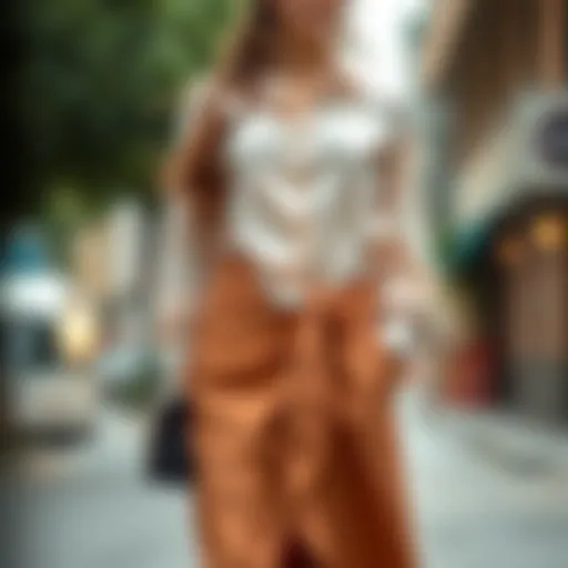 Chic Casual Look with Front Knot Skirt Elegant front knot skirt styled with a casual blouse