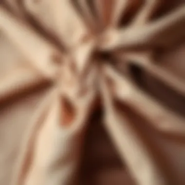 Close-up of fabric texture of front knot skirt