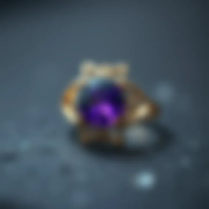 Close-up view of a beautifully crafted 925 silver amethyst ring showcasing its intricate design