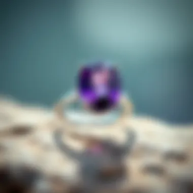 Natural Beauty of Amethyst in Silver A serene setting highlighting the natural beauty of an amethyst gemstone set in 925 silver