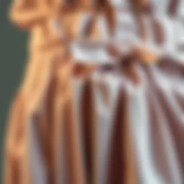 A close-up view of craftsmanship highlighting the fabric and stitching of a garter belt skirt