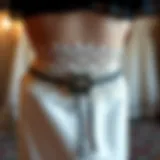 An elegant display of a garter belt skirt showcasing intricate lace details