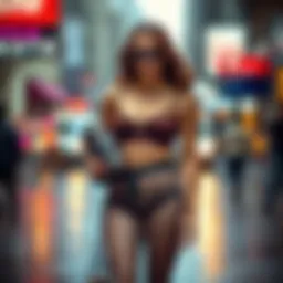 Stylish netting leggings paired with a chic top