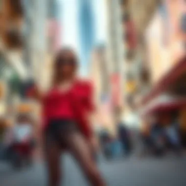 Urban Fashion Statement with Netting Leggings Fashionable outfit featuring netting leggings in a trendy urban setting