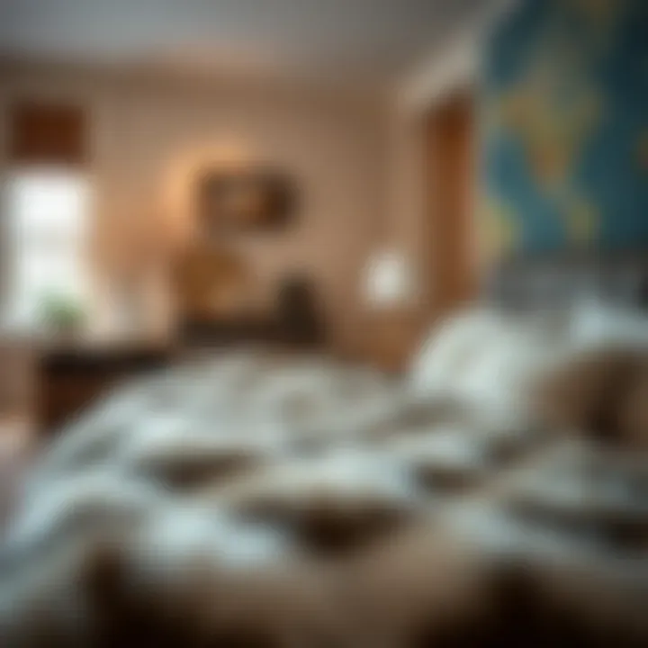 Cozy bedroom featuring faux rabbit fur blanket