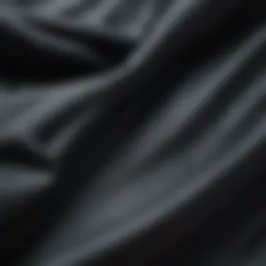 Detailed View of Windbreaker Fabric Texture Close-up of fabric texture of a black windbreaker