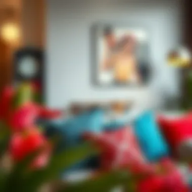 Colorful Cushion Arrangement in a Modern Setting Colorful cushion arrangement enhancing a modern space
