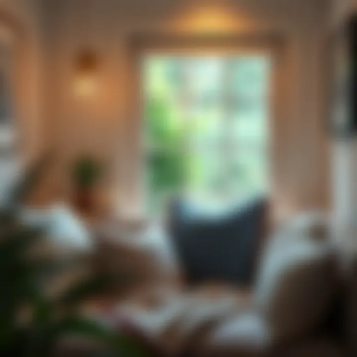 Cushions Enhancing a Cozy Reading Nook Cushions used in a cozy reading nook with ambient lighting